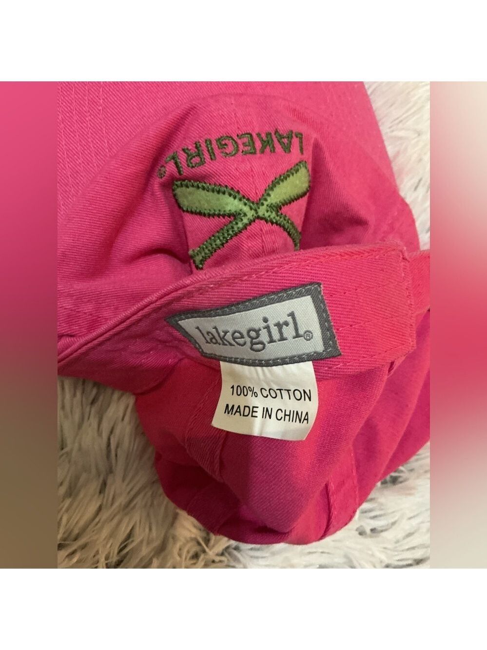 Lakegirl Hot Pink Embroidered Paddle Baseball Hat Adjustable Cotton Cap
